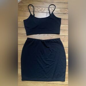 Black Bodycon Top Mini Skirt